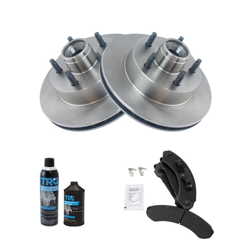 TRQ Brake Pad & Rotor Kit Metallic Front w/Chemicals gallery