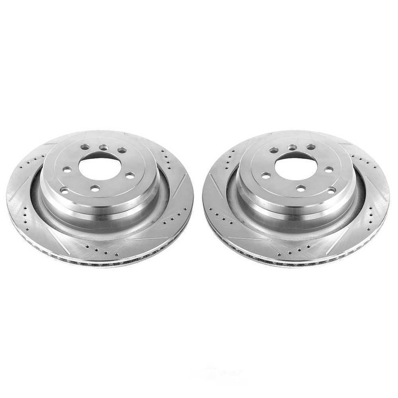 Disc Brake Rotor Set-Rear Drilled, Slotted and Zinc Plated Brake Rotor Pair