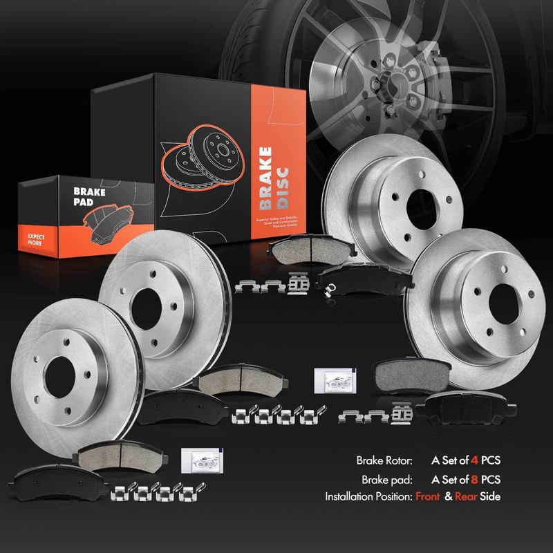Front & Rear Disc Brake Rotors and Ceramic Brake Pads for Chevy Blazer S10 GMC gallery