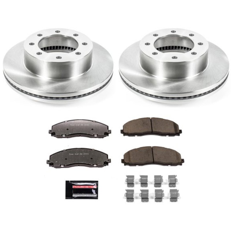 Powerstop Extreme Front Pair Discs Pads Kit for F-250 F-350 F-450 Super Duty 4WD