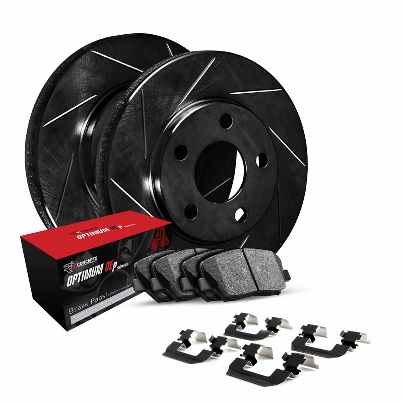 R1 Concepts Wcuh1 76150 R1 Concepts Black Slotted Rotors With 5000 Oep Brake