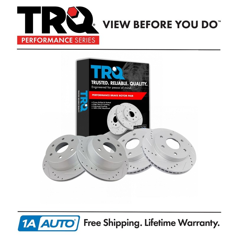 TRQ Front & Rear Brake Performance Rotor Kit 4 Piece Set for Chevrolet GMC