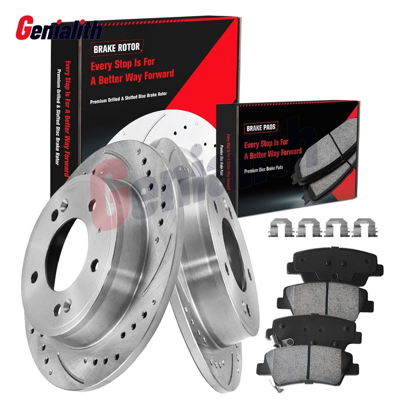 10.3in Rear Brake Rotor+Ceramic Pads for Hyundai Elantra GT Veloster Kia Forte