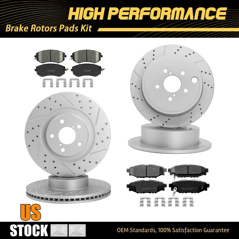 Front Rear Disc Brake Rotors + Ceramic Pads For Subaru Legacy Outback Impreza