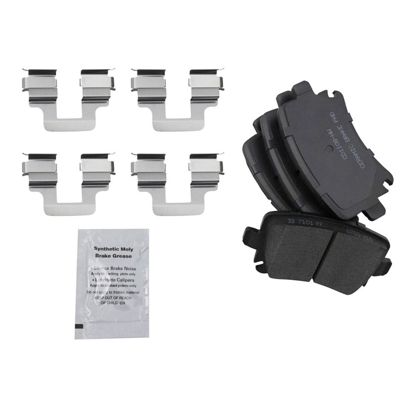 TRQ Rear Ceramic Brake Pad & Performance Rotor Set for VW Eos Passat GTI Jetta gallery