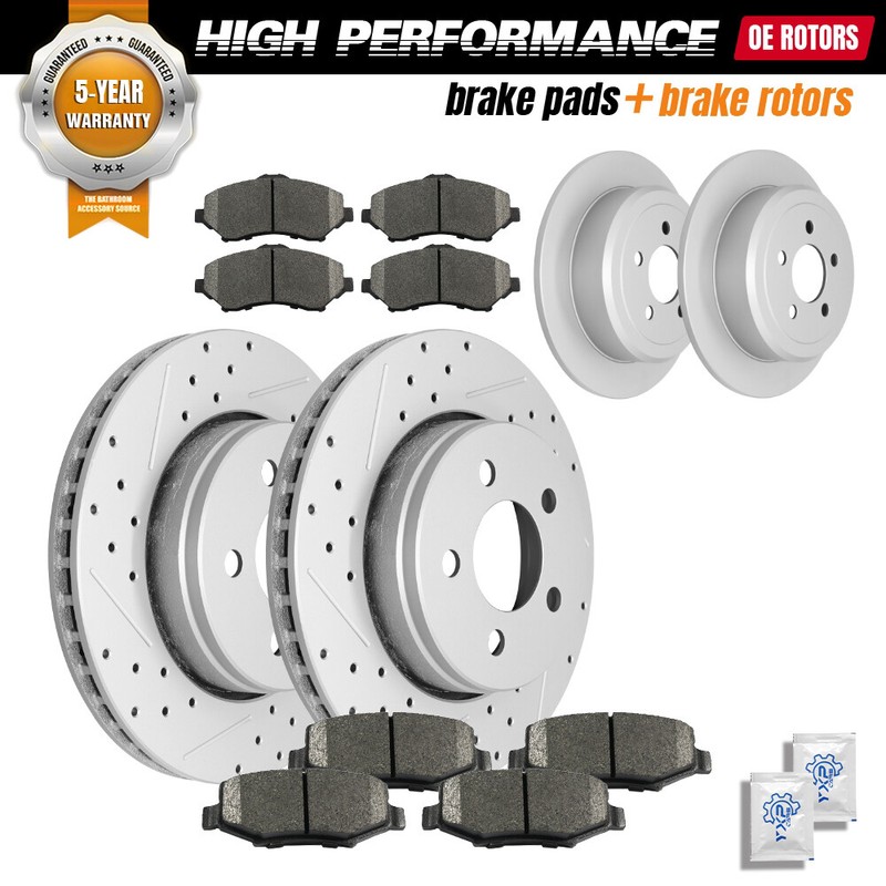 Front Rear Brake Rotors + Ceramic Pads for 2008 – 2011 Jeep Liberty Dodge Nitro