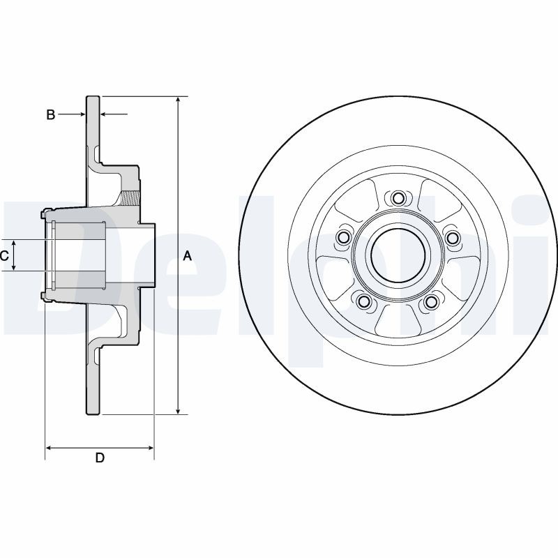 Delphi BG9133RS Brake Disc for Renault