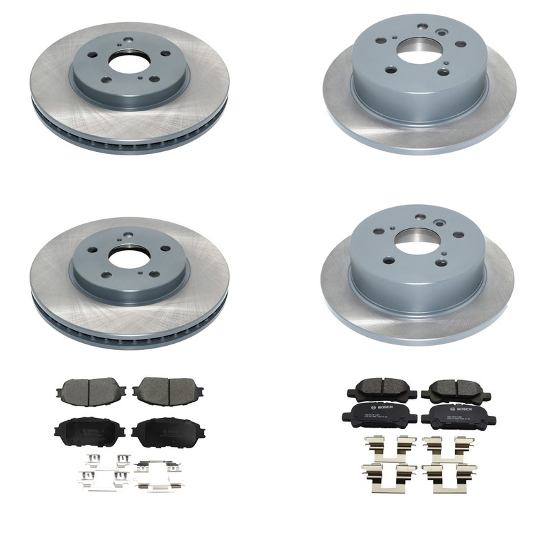 DuraGo Front Rear Rotors Bosch QuietCast Ceramic Brake Pads Kit for Avalon Camry