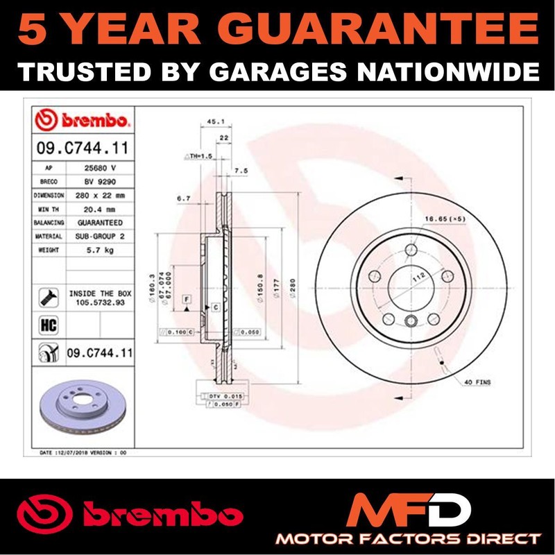 Brake Discs Front Brembo Fits Mini Cooper 2013- One 2014- + Other Models gallery