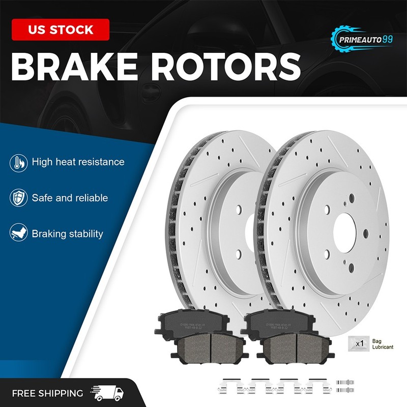 Front Disc Rotors + Brake Pads for Lexus RX330 RX350 RX400h Toyota Highlander
