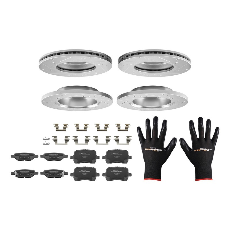 Front Rear Brake Rotors+Brake Pads Kit for Pontiac G5 2008-2009 P-1160 P-1033