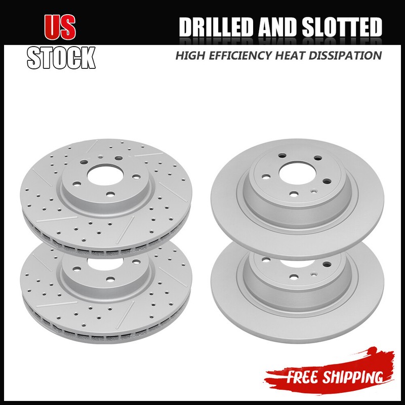 300mm Front & 302mm Rear Brake Disc Rotors for 2013-2016 Ford Fusion Lincoln MKZ