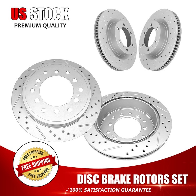 Front & Rear Drilled Brake Rotors For 2010-2023 2024 Lexus GX460 Toyota 4Runner