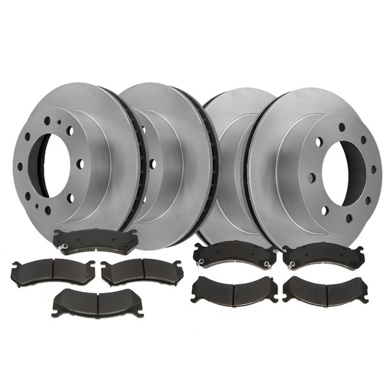 Front, Rear Vented Disc Brake Rotors & Pads For Chevrolet Silverado 2500 04-02 gallery