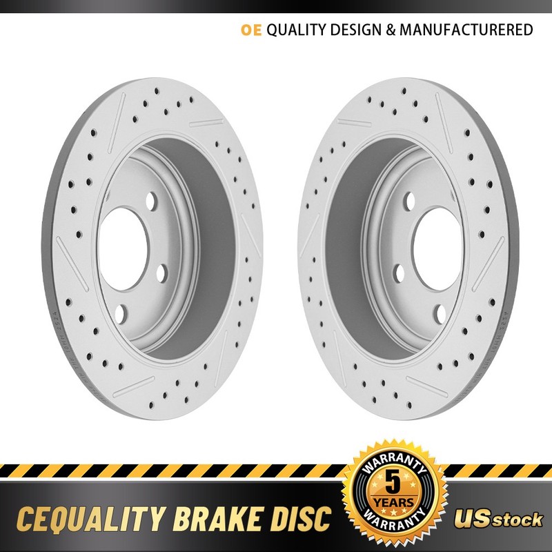 Rear Drilled Disc Rotors for 2003 2004 2005 2006 2007 Jeep Liberty Wrangler TJ