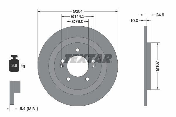 TEXTAR Brake Discs Rotors Front & Rear Braking Service Set Fits Hyundai i40 gallery