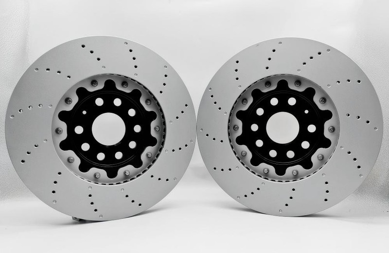 Two-Pieces Front Drilled Floating Brake Discs Rotor 340mm For Audi VW 2015-2024 gallery
