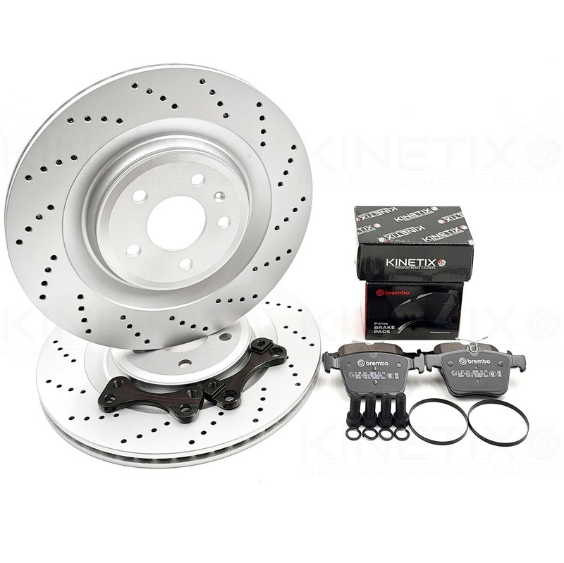 FOR VW GOLF R MK7 GTi REAR S6 S7 BIG DISCS BRAKE CONVERSION BRACKETS PADS 356mm gallery