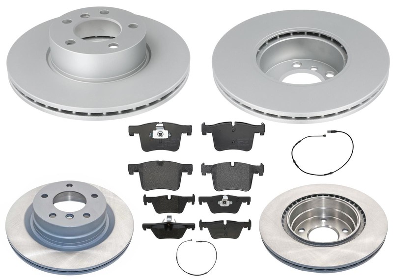 For BMW 230i xDrive 2017-2021 Front & Rear Geo Coated Rotors & EPS Brake Pads