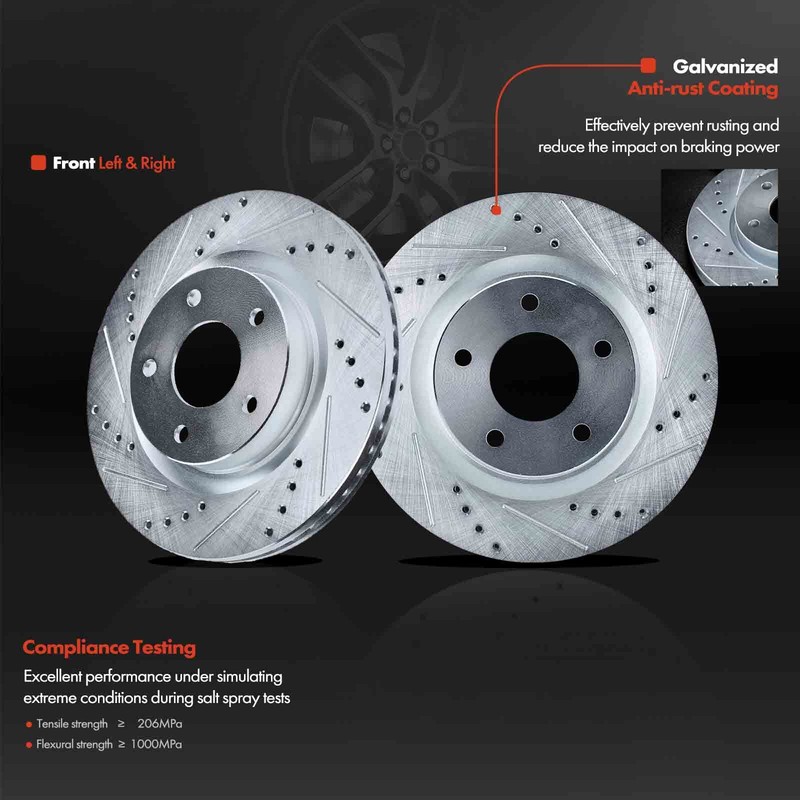 New Drilled Brake Rotors for Nissan Altima 2007-2019 295.8mm Front Left & Right gallery