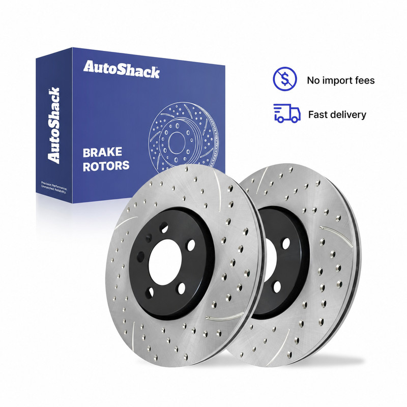 Front Brake Rotors Drilled Slotted Set for Jeep Wrangler TJ 1999-2006