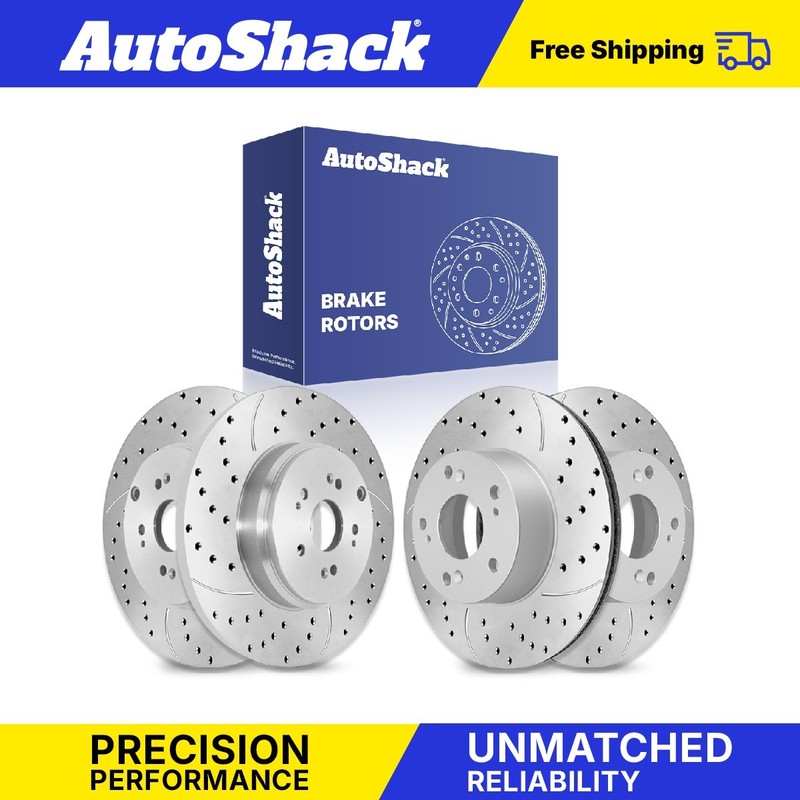 Front Rear Drilled Slotted Brake Rotors for Honda, CR-V 2005-2006