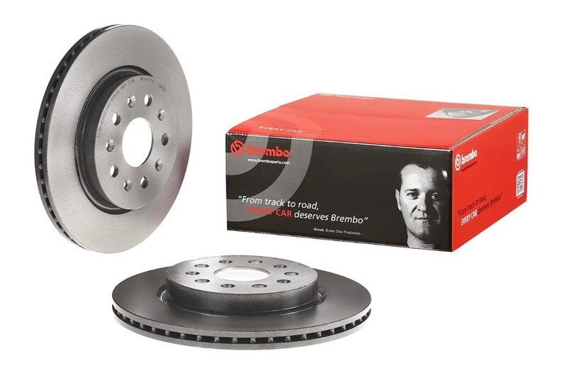 Brembo 09.A972.11 Prime UV Coated Vented Brake Rotors – Rear Pair