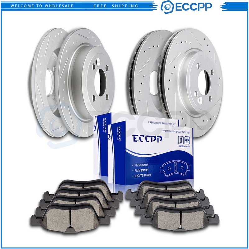 Front Rear Brake Rotors + Ceramic Pads for 2002 2003 2004 2005 2006 Mini Cooper