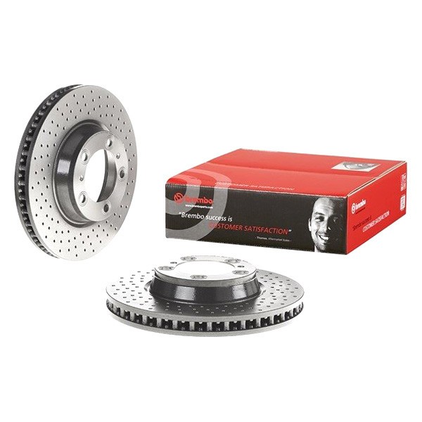 For Porsche 718 Boxster 18-24 Brake Rotor UV Coated Series Drilled Vented Front