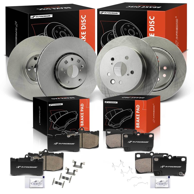 A-Premium Front&Rear Disc Brake Rotors & Brake Pads for Lexus GS350 GS430 IS350