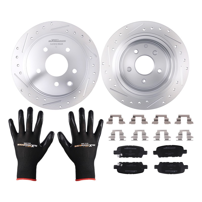 Rear Brake Rotors & Ceramic Pads Kit for Nissan Juke 2011-2017/Sentra 2007-2019 gallery