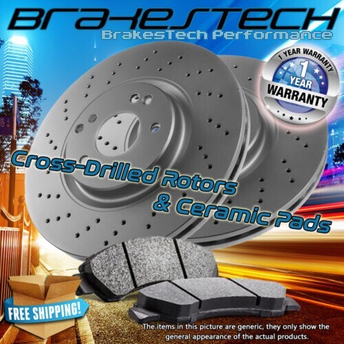 FRONT Drilled Rotors & Pads for 2011-2014 Ford Mustang GT 5.0L w/o Brembo Brakes