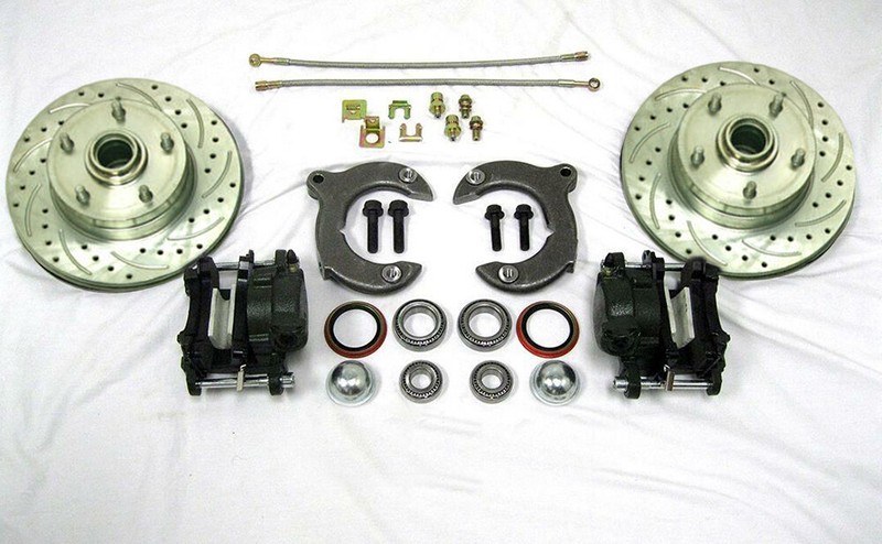 MUSTANG II 2 FRONT DISC BRAKE KIT + 11″ FORD ROTORS NO SPINDLES + SS LINES