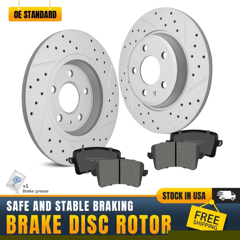 Rear Disc Rotor & Ceramic Brake Pad Kit for Audi A4 A5 Quattro Q5 allroad