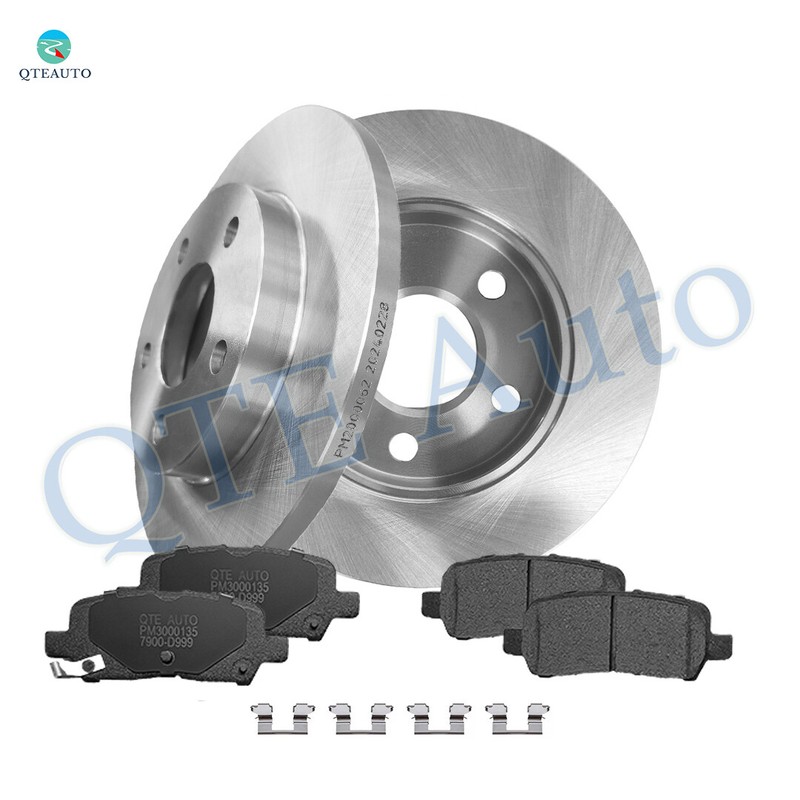 Set 6 Rear Brake Disc Rotors 270-Brake Pad To 2014 2015 Chevrolet Impala Limited