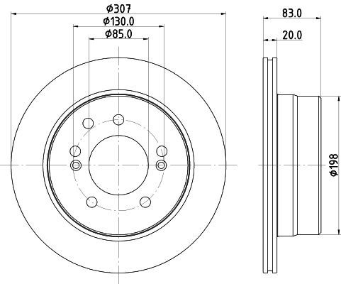2X Mintex MDC3093C Rear Brake Discs 307mm Vented Fits Ssangyong Rodius Stavic