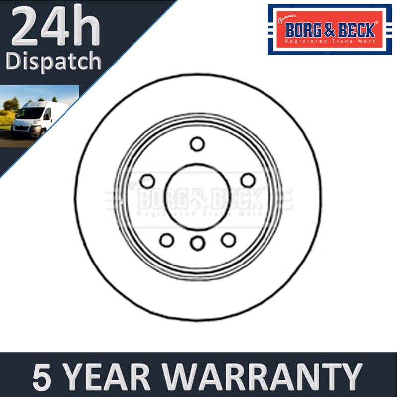 Fits BMW Z4 2002-2008 2.0 2.2 2.5 1x Brake Disc Rear Borg & Beck