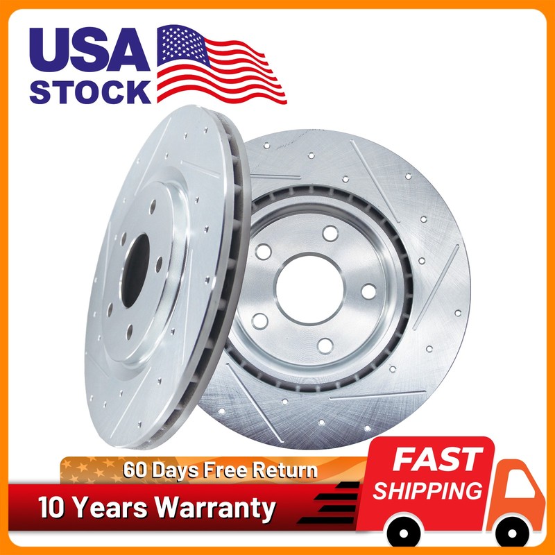 Front Drilled Brake Disc Rotors for Chrysler Pacifica Town & Country Voyager