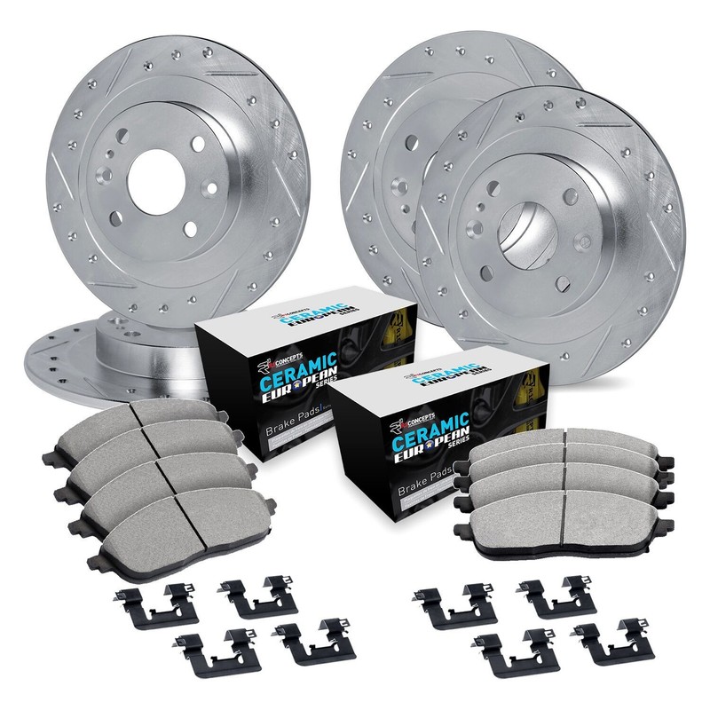 For Alfa Romeo Spider 69-94 Drilled & Slotted Front & Rear Brake Rotor Set
