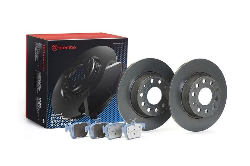 Brembo Beyond Ev Rear Brake Discs & Pads Kit Fits VW Golf