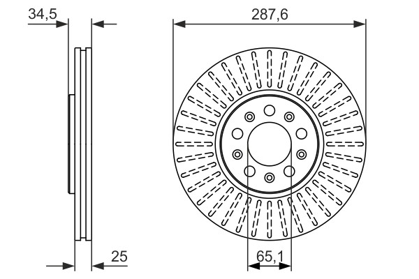 2X 0 986 479 914 Bosch Brake Disc for Audi, Seat, Skoda, VW