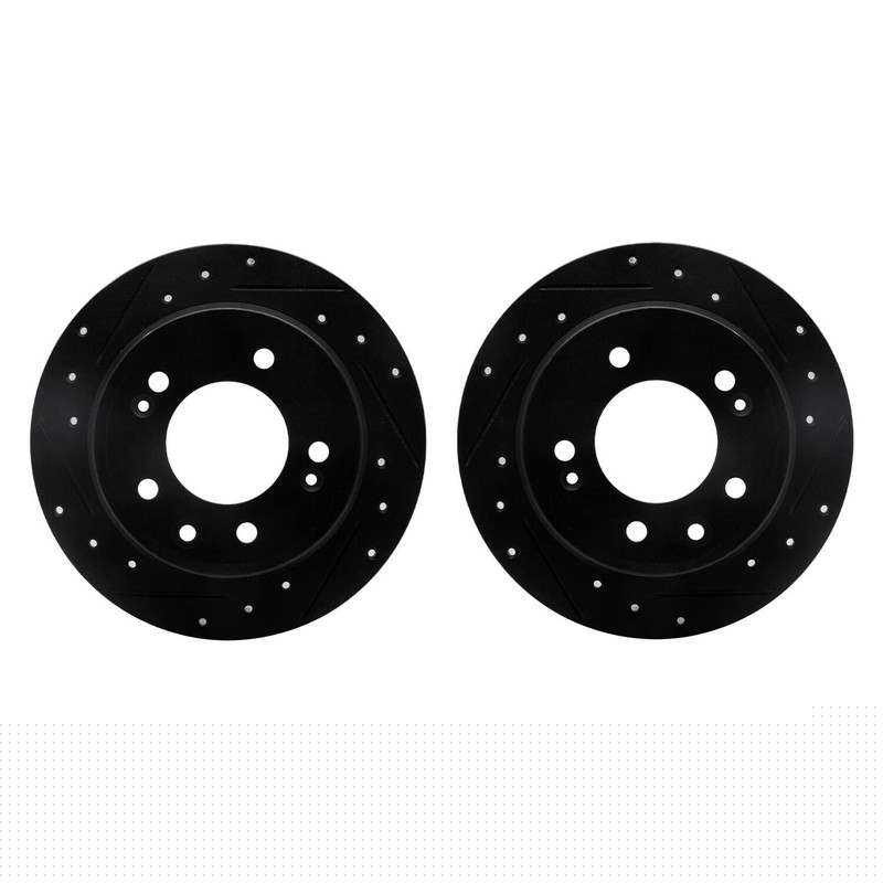 For Hyundai Elantra 09 R1 Concepts Drilled & Slotted Rear Brake Rotor Set