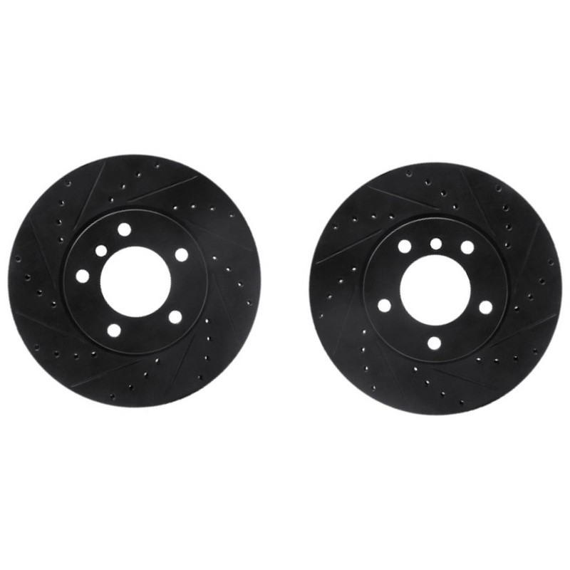 For BMW 323i/325i 2006 2007 Rotor Set | Black | Drilled And Slotted Rotor Style gallery