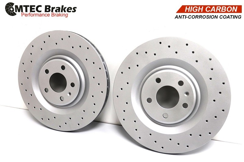 Audi Q7 15- Rear High Carbon Coated Drilled Brake Discs Pads Sensors gallery