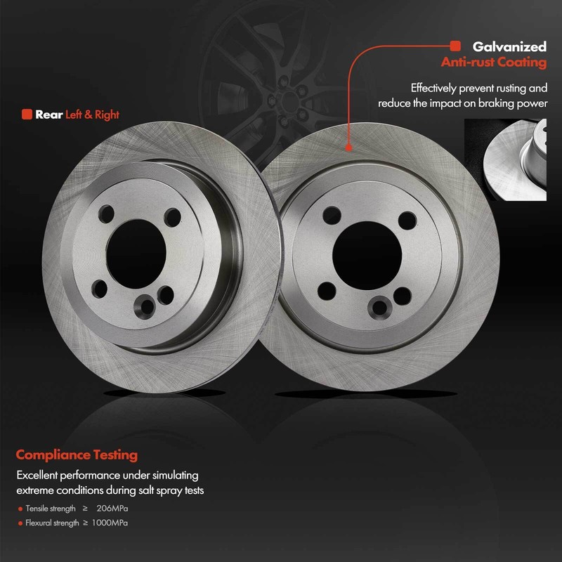 6pcs Rear Side Disc Rotors & Ceramic Brake Pads for Mini Cooper 2007-2015 259mm gallery