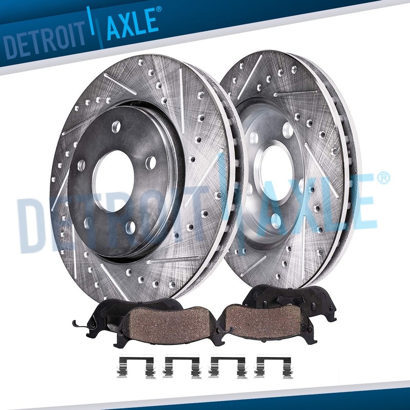 Front Drilled Disc Rotors Brake Pads for Chevy Impala Monte Carlo Buick Lucerne