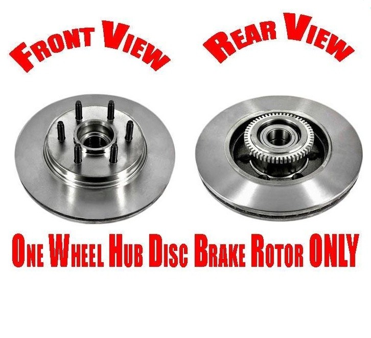 (1) Front Rotor & Hub Wheel Bearing For Ford 04-08 F150 2 Wheel Drive 6 Stud
