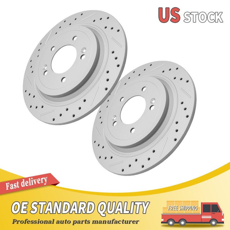 Rear Drilled Brake Rotors For 2016-2023 Hyundai Tucson Kia Sportage Hyundai Nexo