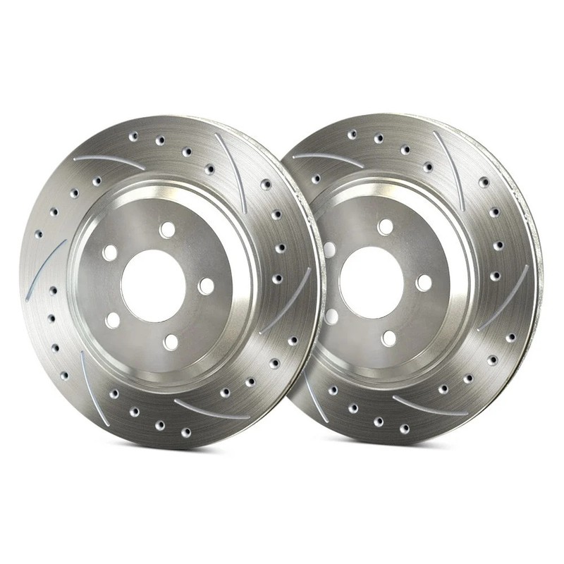 For Jaguar XF 16-24 SP Performance Drilled & Slotted 1-Piece Rear Brake Rotors gallery
