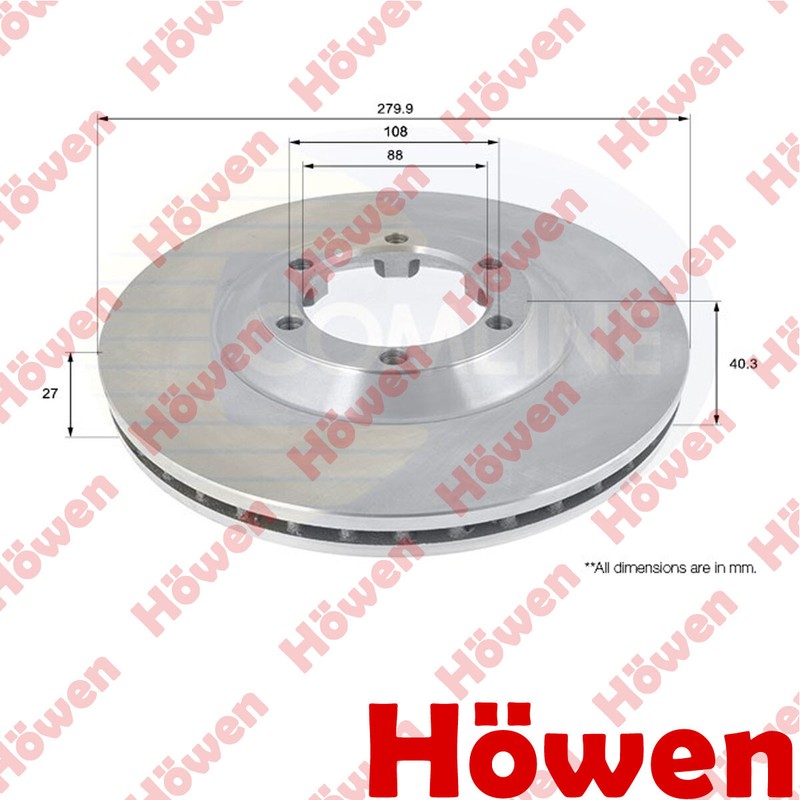 Fits Isuzu D-Max Rodeo 1.9 D 2.5 CRDi 3.0 Brake Disc Front Howen #1